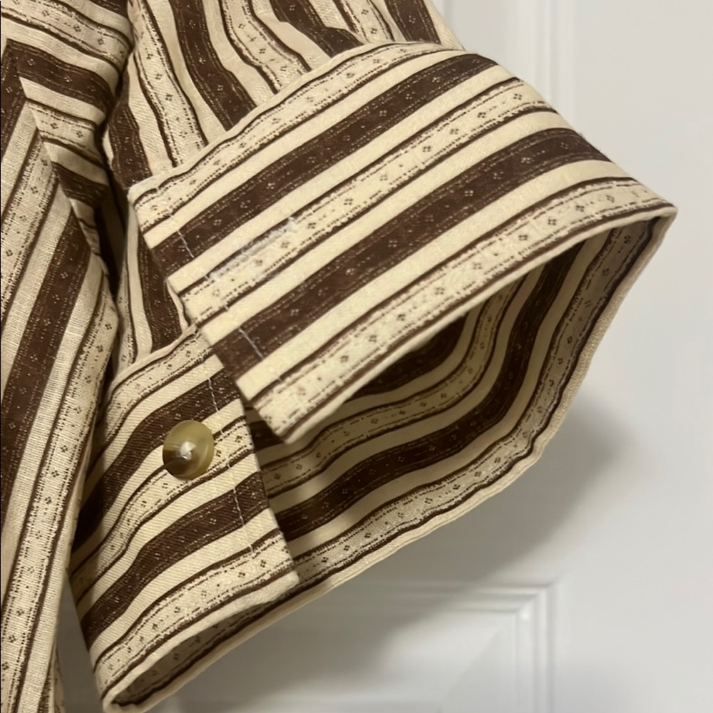 Parterre Owen Dress in Brown Remy Stripe Button-Up Maxi Dress, Parterre, pockets - Picture 8 of 9